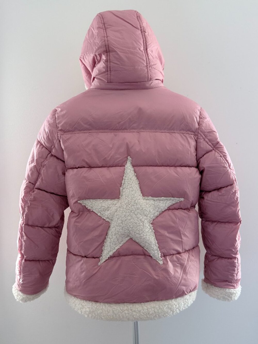 Sam Edelman Girls Star Puffer Jacket Pink Sherpa Coat